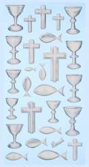 3451167 Sticker Kommunion Konfirmation silber 