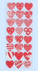 3451178 Sticker Herzen II rot 