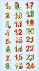 3451236 Softy-Sticker Adventszahlen bunt 