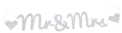 3451456 Mr. & Mrs. Girlande 90x11cm weiss 