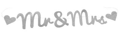 3451457 Mr. & Mrs. Girlande 90x11cm silber 