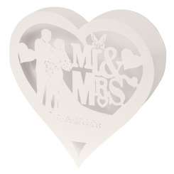 3451489 Tischkarte Mr. & Mrs. III,  16x8cm, 5St. creme 