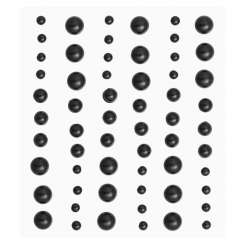 3451764 Stony-Stickers Halbperlen 60St. schwarz 