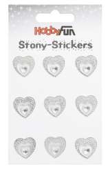 3451869 Stony-Sticker Herzen, 9St. kristall 