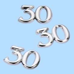 3451922 Streuteil Zahl 30 1,5cm 50St silber 