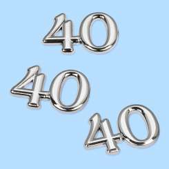 3451924 Streuteil Zahl 40 1,5cm 50St silber 