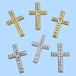 3451935 Streuteile Kreuz 3cm 50St gold 