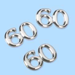 3451955 Streuteil Zahl 60 1,5cm 50St. silber 