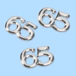 3451957 Streuteil Zahl 65 1,5cm 50St. silber 