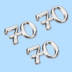 3451959 Streuteil Zahl 70 1,5cm 50St. silber 