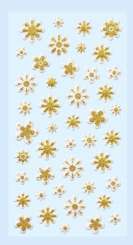 3452227 SOFTY-Sticker Blüten weiss/gold 