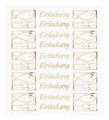 3452432 Sticker Einladung-Fisch II gold 