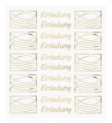 3452434 Sticker Einladung-Fisch III gold 