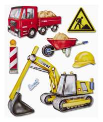 3452546 3 D Sticker XXL Baufahrzeuge 