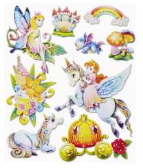 3452576 3 D Sticker XXL Einhorn/Elfen 