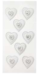 3453020 Sticker Herzen, 8St silber 