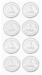 3453040 Sticker Einladung Konfirmation Schiff silber 
