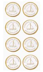 3453058 Sticker Einladung Kommunion Schiff 8St gold 