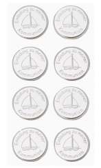3453059 Sticker Einladung Kommunion Schiff 8St silber 