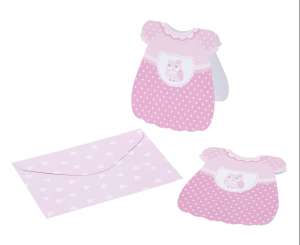 3453104 Baby-Girl, Karte - Kuvert, 12cm, 6St 