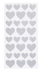 3453401 Glitzer-Sticker Herz, silber 