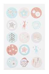 3453406 Sticker Weihnachten II, rund, 2 Blatt 