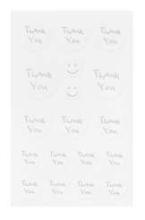 3453418 Sticker Thank you, silber, 2 Blatt 
