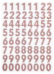 3453427 Glitzer Sticker Zahlen rose gold 