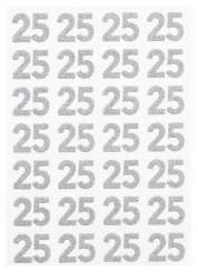 3453431 Glitzer Sticker Jubiläums 25 silber 