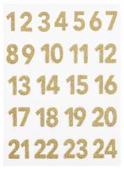 3453438 Glitzer-Sticker Advent 1-24 gold 