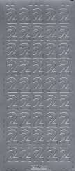 3460126 Sticker  Zahl 2  silber 