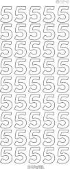 3460131 Sticker  Zahl 5  gold 