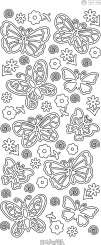 3460298 Sticker Schmetterling silber 