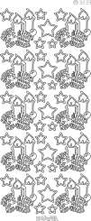 3460300 Sticker Kerzen/Sterne silber 