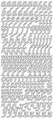 3460344 Konturensticker  Buchstaben klein (8mm)silber 