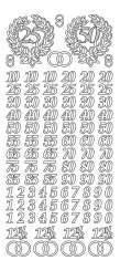 3460363 Sticker  Jubiläumszahlen sort. silber 