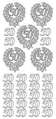 3460364 Sticker  Jubiläumszahl 50  gold 