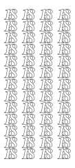 3460365 Sticker  Zahl 18  silber 