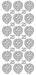 3460367 Sticker  Jubiläumszahl 25  silber 