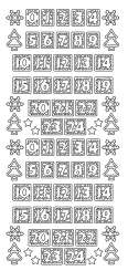 3460370 Sticker  Adventszahlen 1-24  silber 