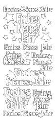 3460386 Sticker  Frohes Neues Jahr  gold 