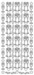 3460391 Sticker  Sekt-Glas  silber 