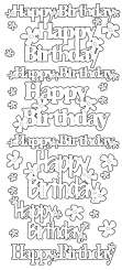 3460400 Sticker  Happy Birthday  silber 