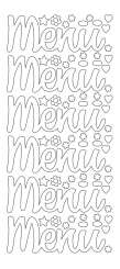 3460414 Konturensticker Menü weiss 