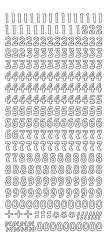 3460426 Konturensticker Zahlen gross weiss 