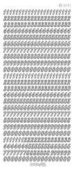 3460427 Konturensticker Zahlen klein weiss 