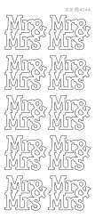 3460429 Konturensticker Mr& Mrs 10St weiss 