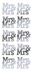 3460430 Konturensticker Mr& Mrs 10St silber 