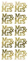3460431 Konturensticker Mr& Mrs 10St gold 