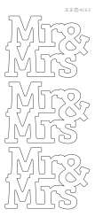 3460432 Konturensticker Mr& Mrs 3St weiss 